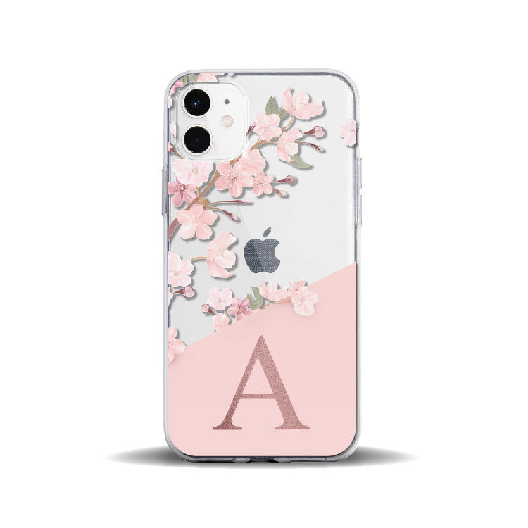 Compatible with Apple, Suitable For Iphone11Pro Creative Transparent Peach Blossom 26 English Letters 78P Mobile Phone Case Iphone12 Protective Cover