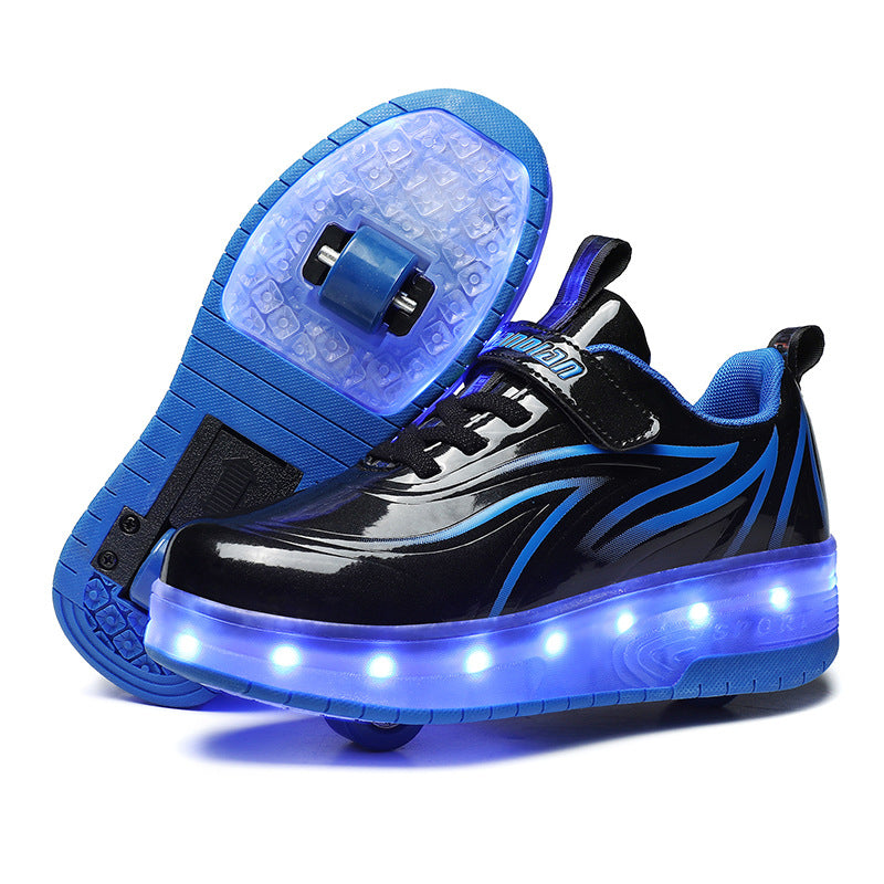 Foreign Trade Skating Shoes Wholesale And Wholesale On Behalf Of Men, Women And Children Adult Blast Walking Shoes Single Wheel Led Colorful Lights Manufacturers