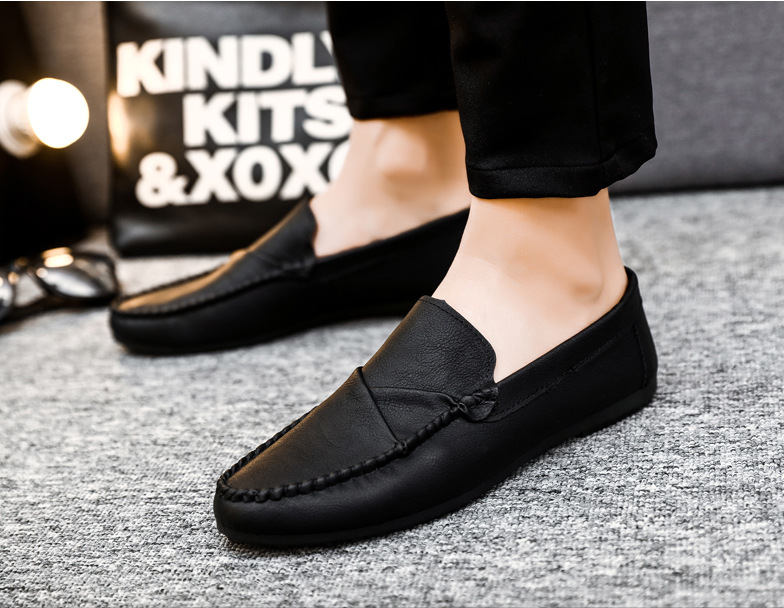 Spring Men's Peas Shoes Men's Leather Shoes Casual Trend Korean Version Of British Shoes