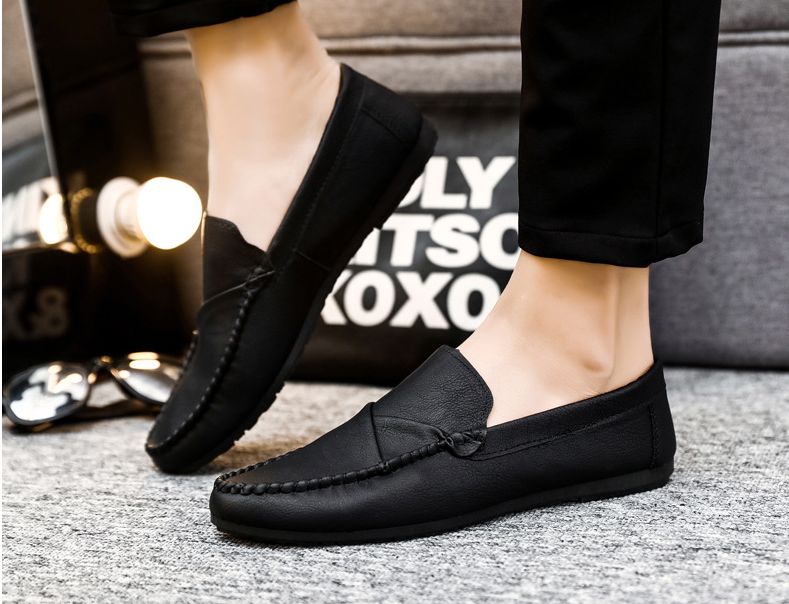 Spring Men's Peas Shoes Men's Leather Shoes Casual Trend Korean Version Of British Shoes