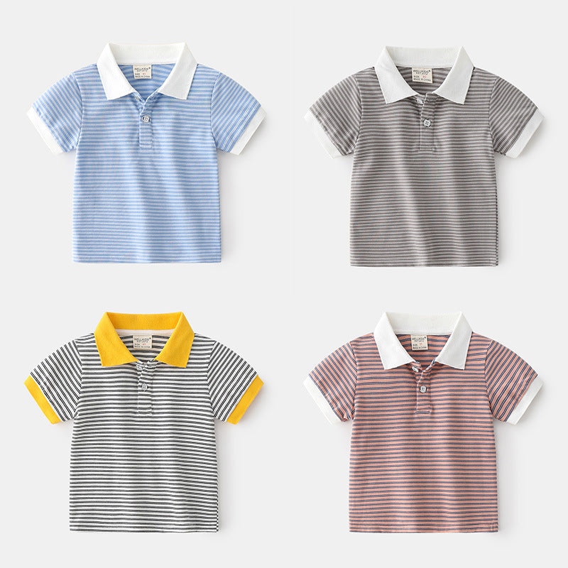Summer Boys Short-sleeved POLO Shirt, Casual Middle And Small Children's Cotton Short-sleeved