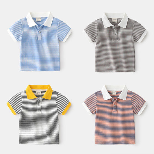 Summer Boys Short-sleeved POLO Shirt, Casual Middle And Small Children's Cotton Short-sleeved