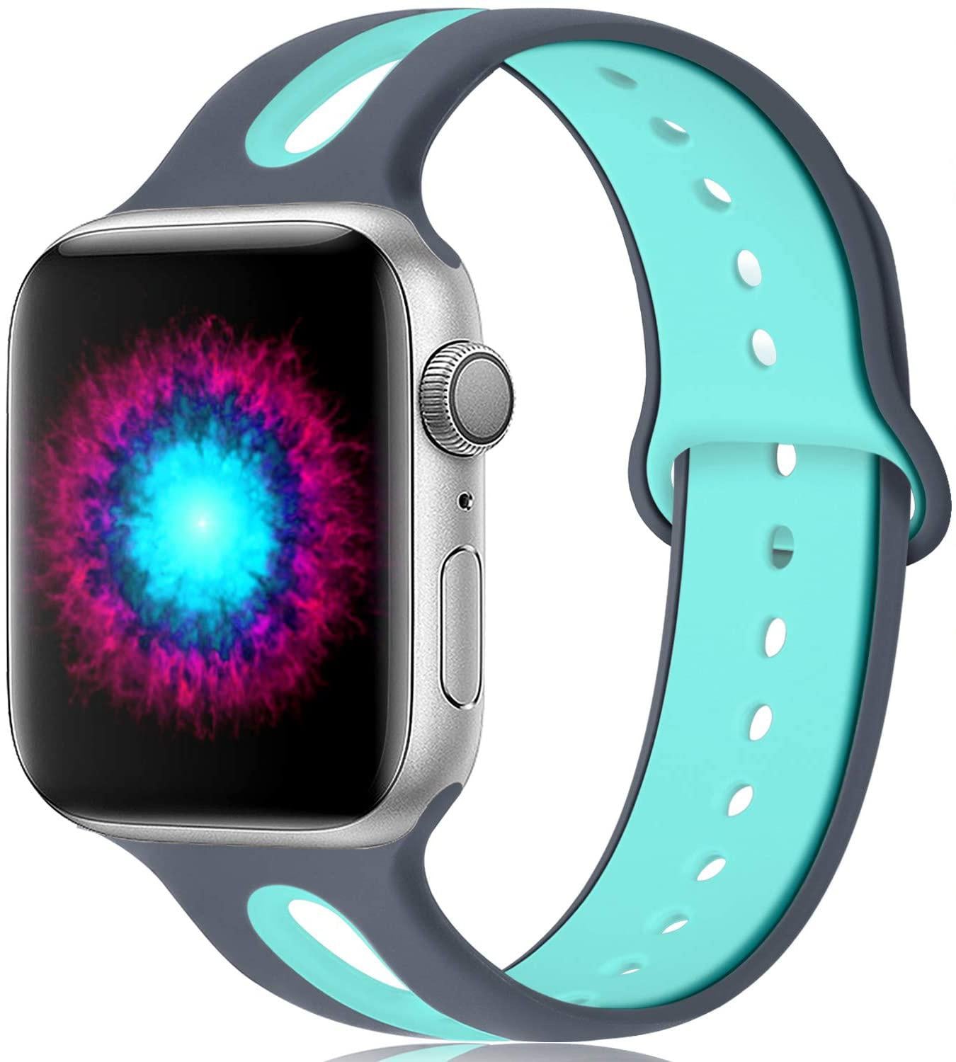 Compatible with Apple, Suitable For Iwatch Strap 6-hole Silicone Strap