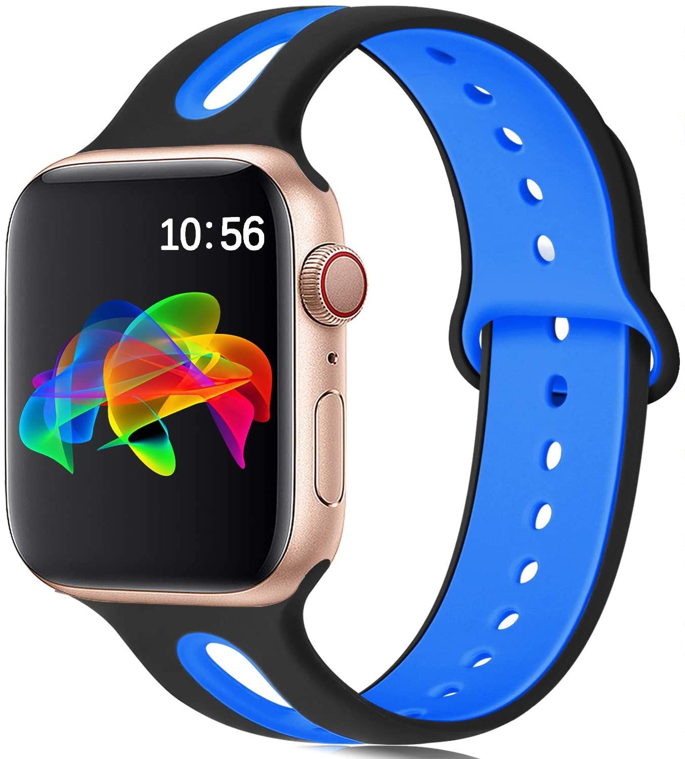 Compatible with Apple, Suitable For Iwatch Strap 6-hole Silicone Strap