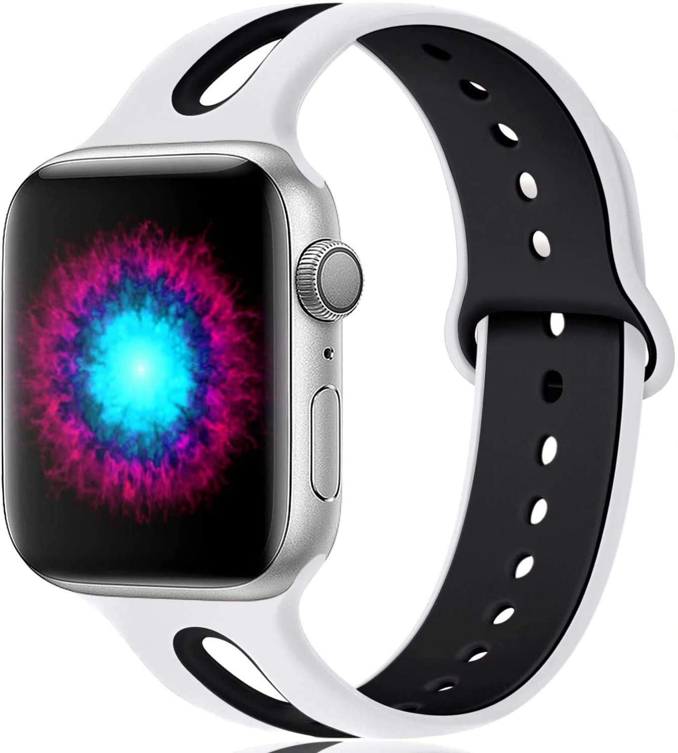 Compatible with Apple, Suitable For Iwatch Strap 6-hole Silicone Strap