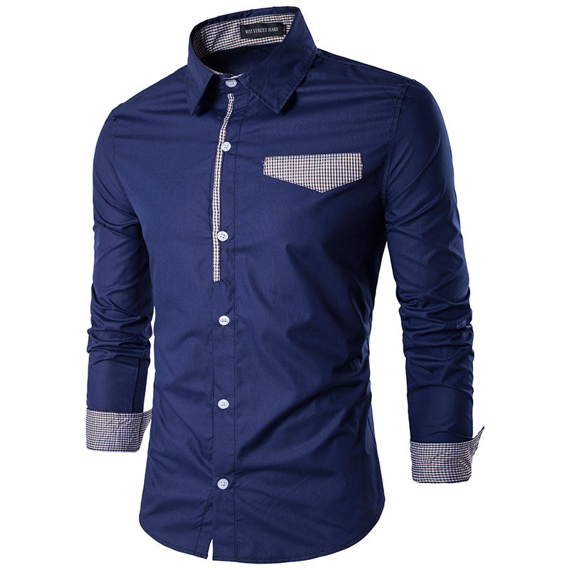Long-sleeved Shirt New Spring Slim-fit Korean Style Trendy Casual Shirt Men's