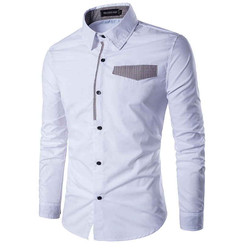 Long-sleeved Shirt New Spring Slim-fit Korean Style Trendy Casual Shirt Men's