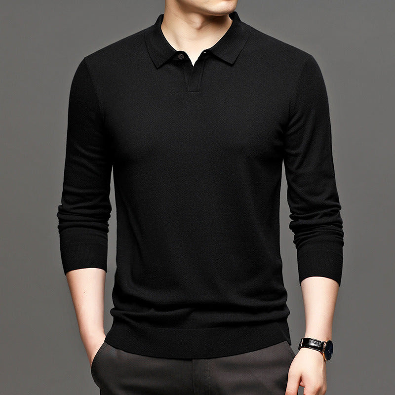 Spring And Autumn New Men's Loose Wool Knitted Bottoming Shirt