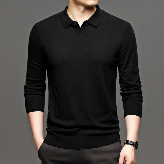 Spring And Autumn New Men's Loose Wool Knitted Bottoming Shirt