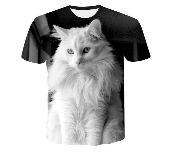 T-Shirt Maine Coon Blanc Charmeur