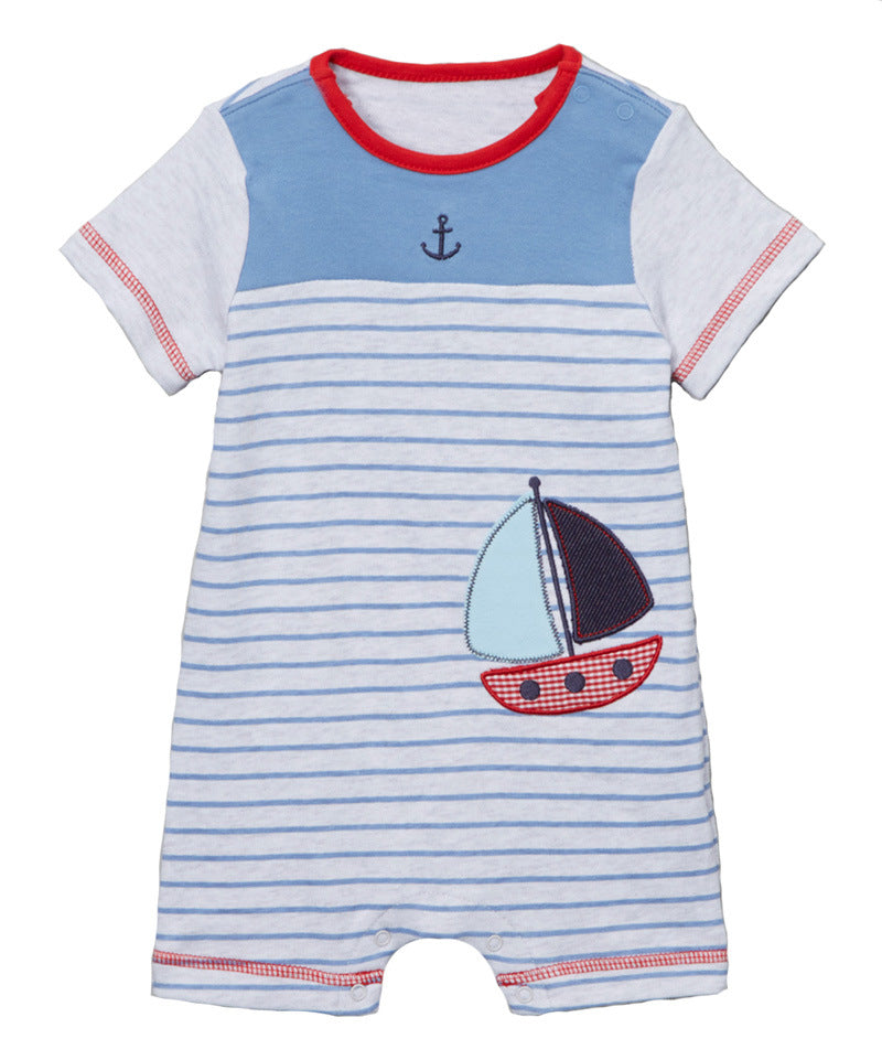 Summer baby short-sleeved clothes, printed thin style