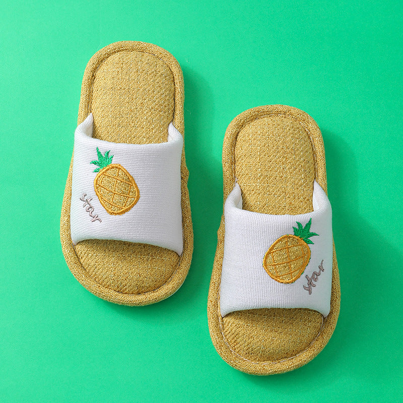 Children's linen slippers