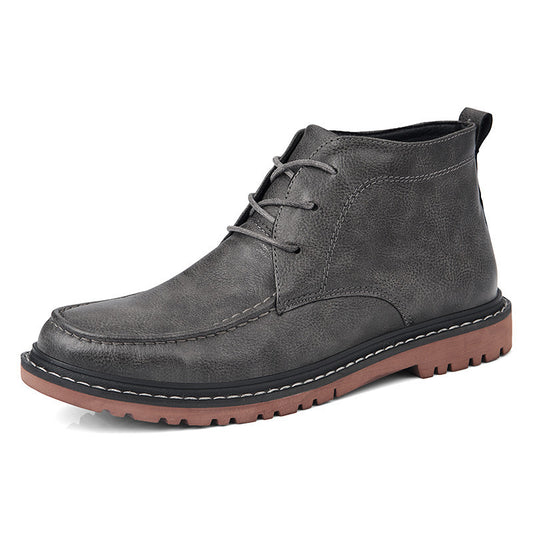 Men's Shoes High Top Leather Shoes and Short Boots