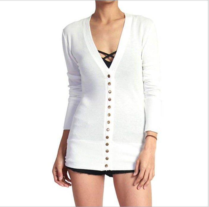 Long sleeve button cardigan top