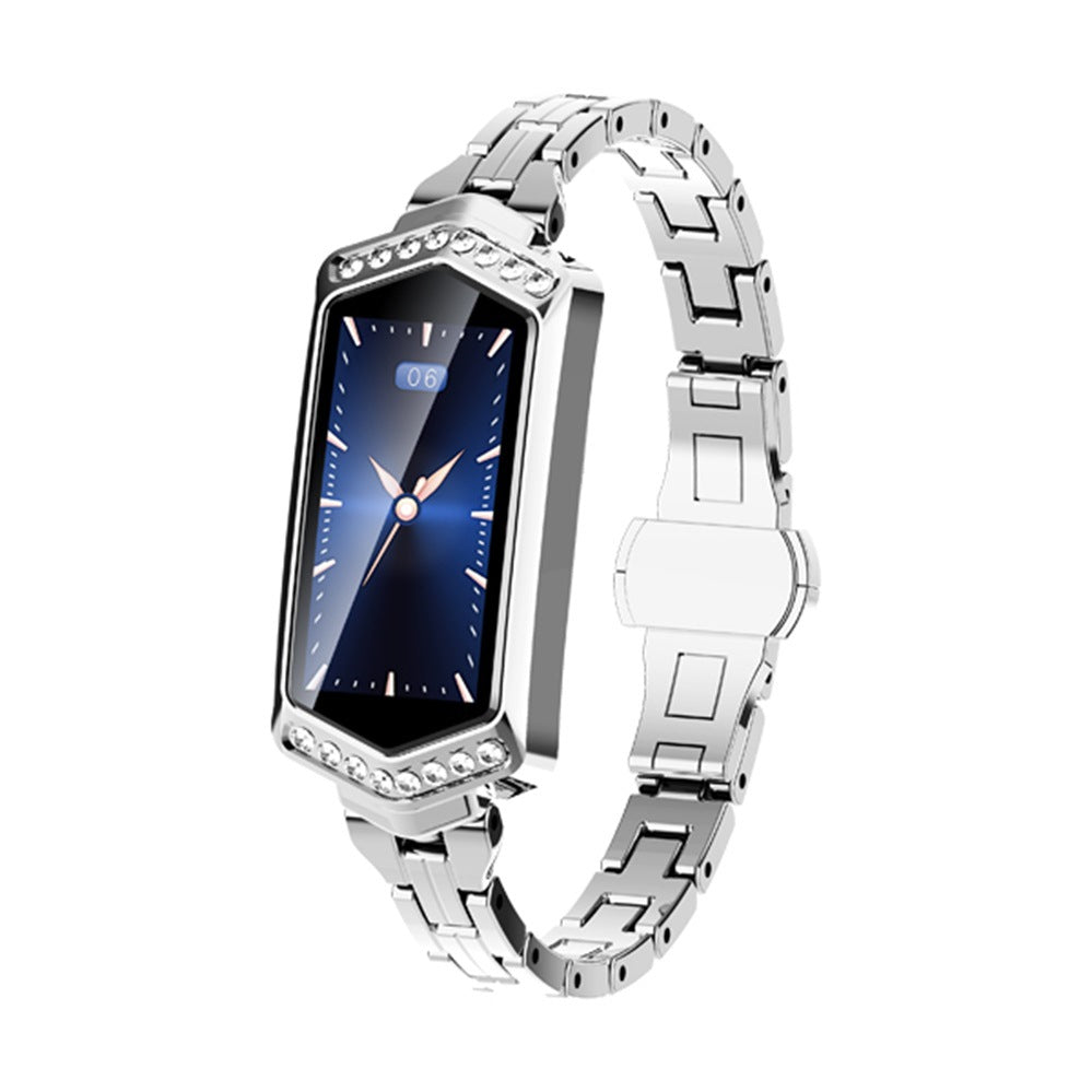 Color screen smart bracelet heart rate step sleep physiological cycle monitoring Bluetooth sports steel band bracelet