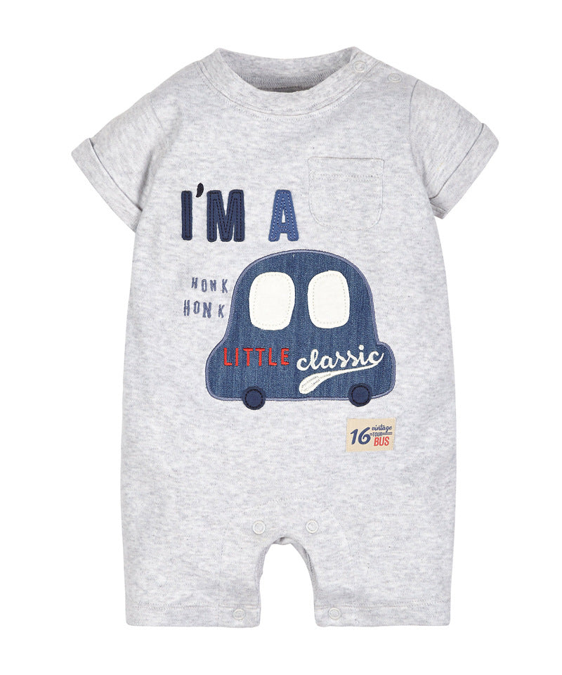 Summer baby short-sleeved clothes, printed thin style