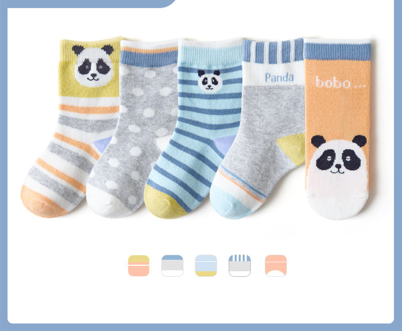 Boys And Girls Middle And Big Children's Socks Solid Color Cotton Students