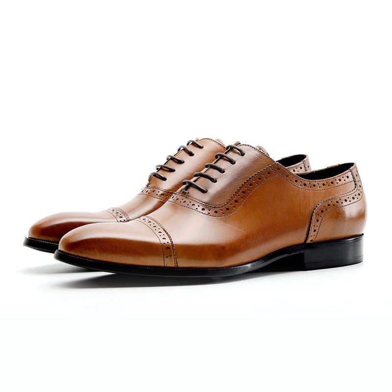 Men's three joint leather shoes