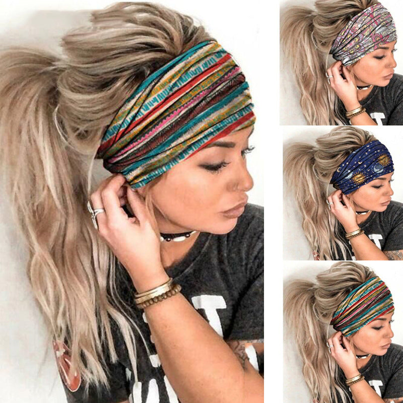 Fashion printed bouquet headband