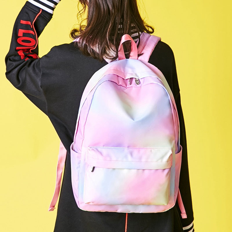 Three - piece backpack girl rainbow