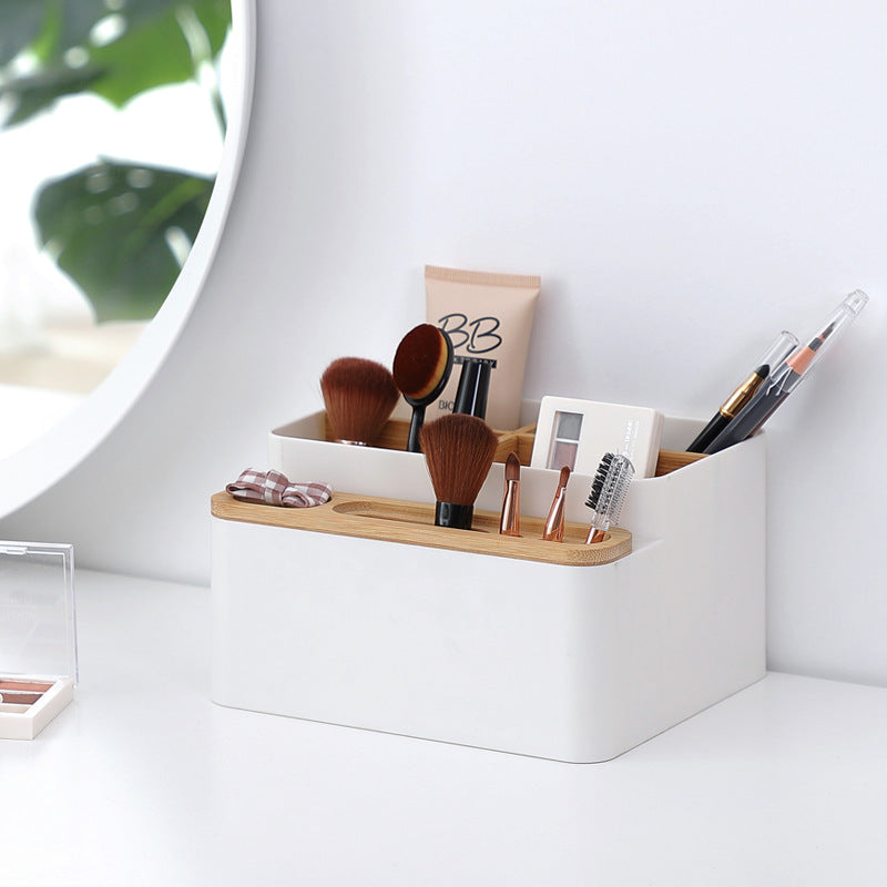 Nachuan desktop finishing box wholesale creative household goods makeup box multi-functional wooden plastic storage box