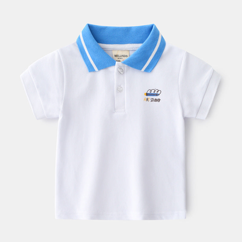 Cotton Summer Cartoon Boys And Girls Short Sleeve Top Baby