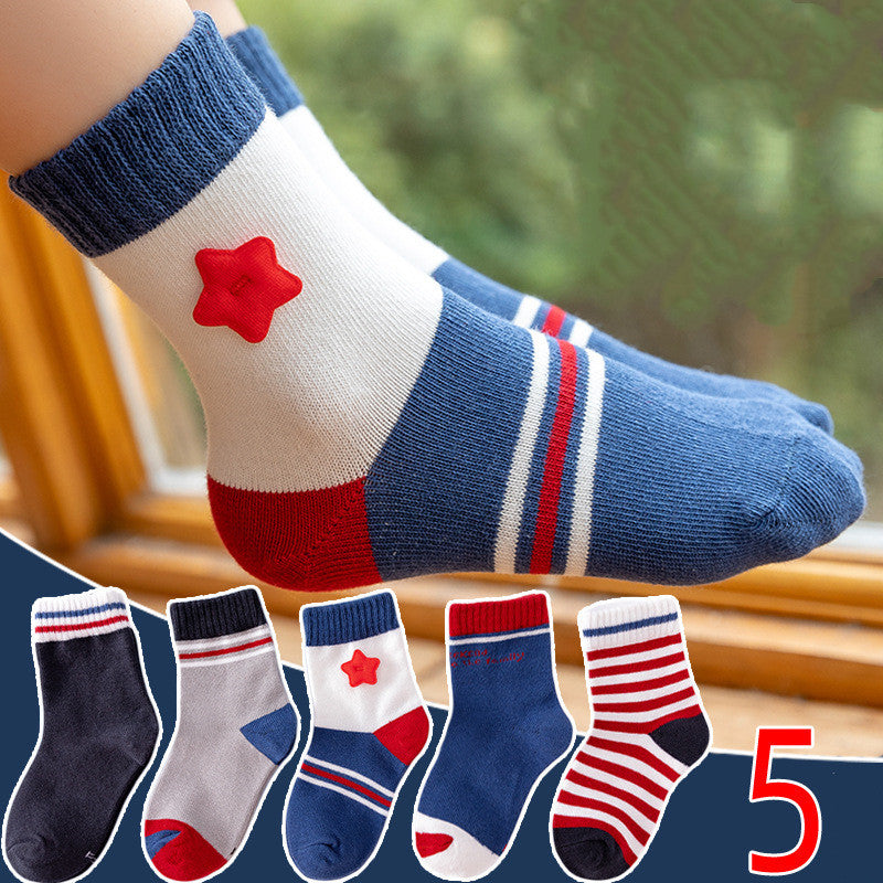 Middle Tube Cotton Socks Winter Baby Sports Cartoon Girls Students Boys