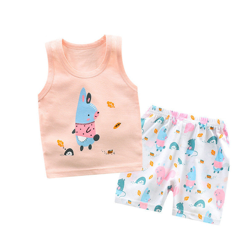 Two-piece sleeveless shorts for boys and girls