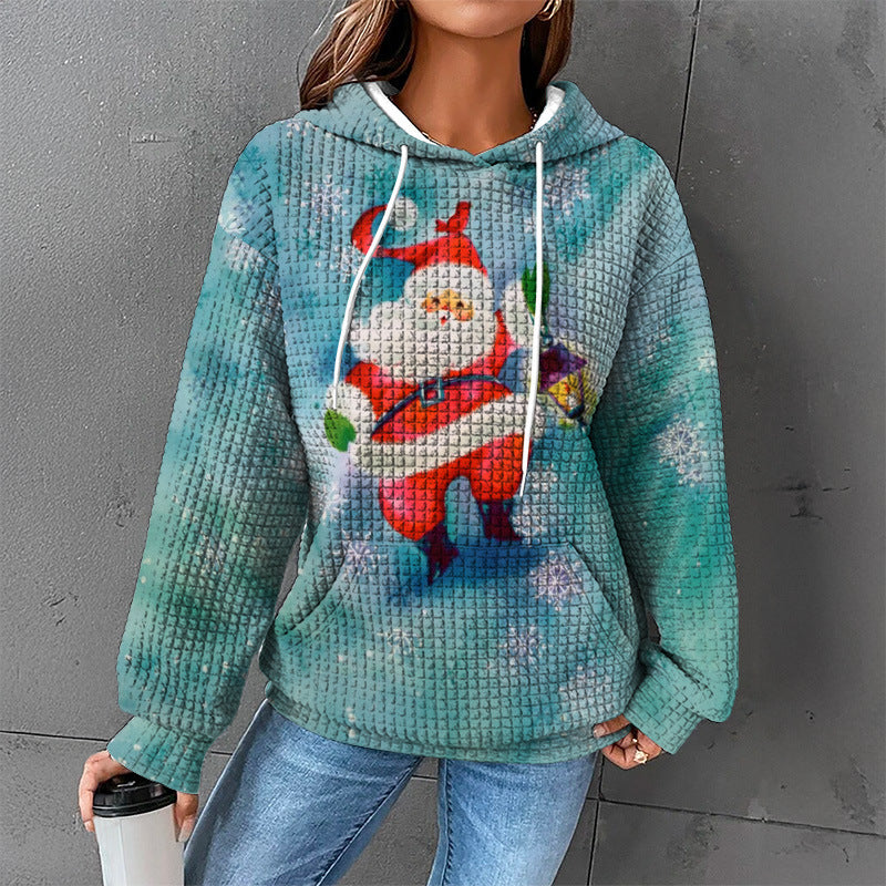 Waffle Sweater Hooded Sweaters Women's Clothing
