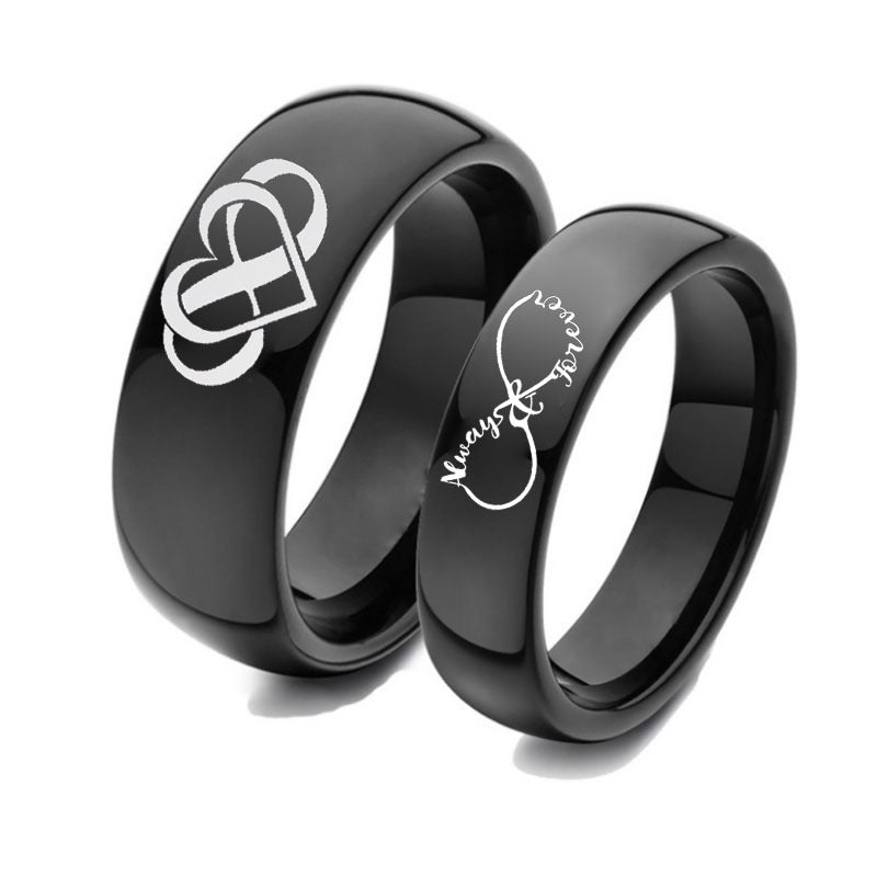 Infinite Love Heart Couple Fashion Titanium Steel Ring