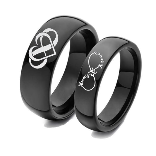 Infinite Love Heart Couple Fashion Titanium Steel Ring