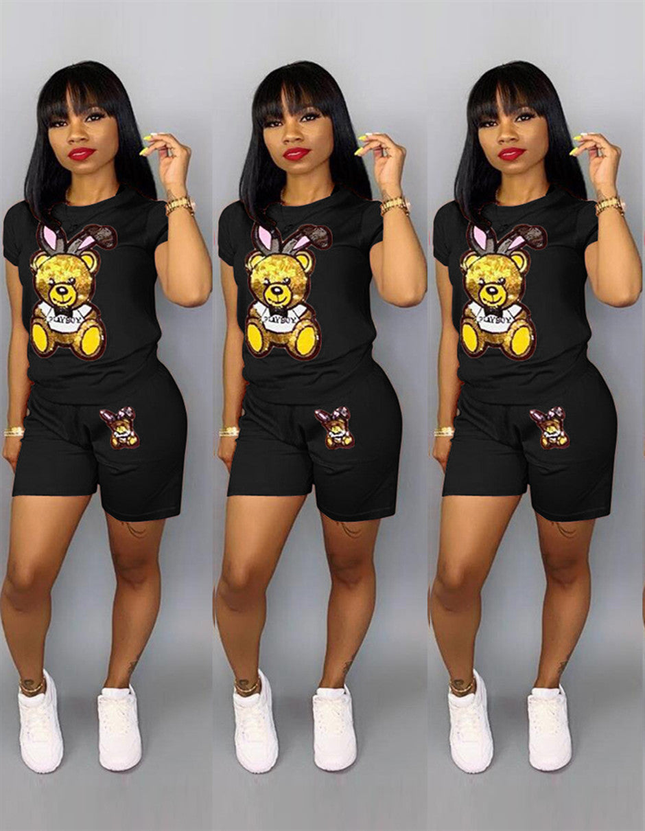 Sequin cartoon lady suit