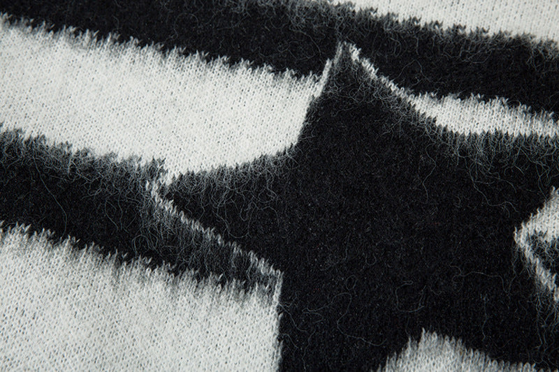 Hip Hop Retro Contrast Color Striped Sweater