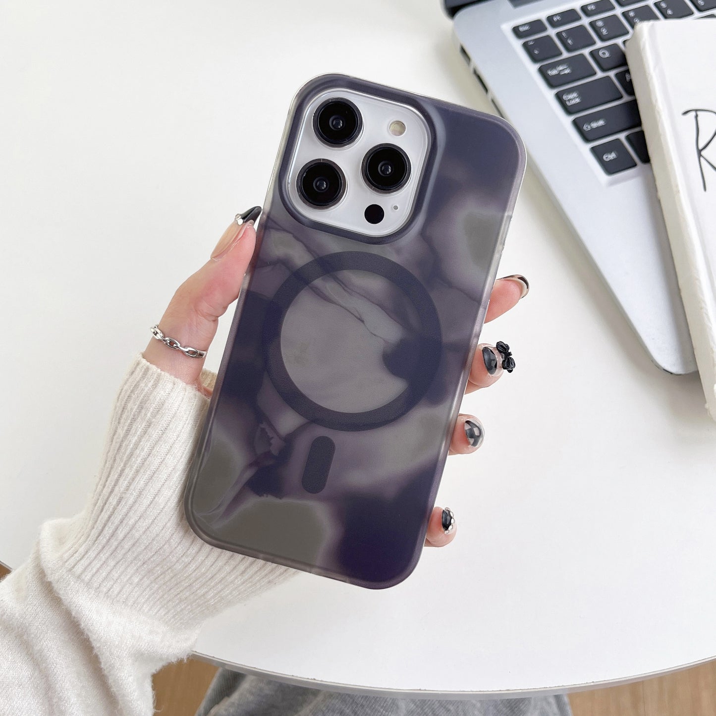 Watercolor Magnetic Transparent Simple Mobile Phone Case