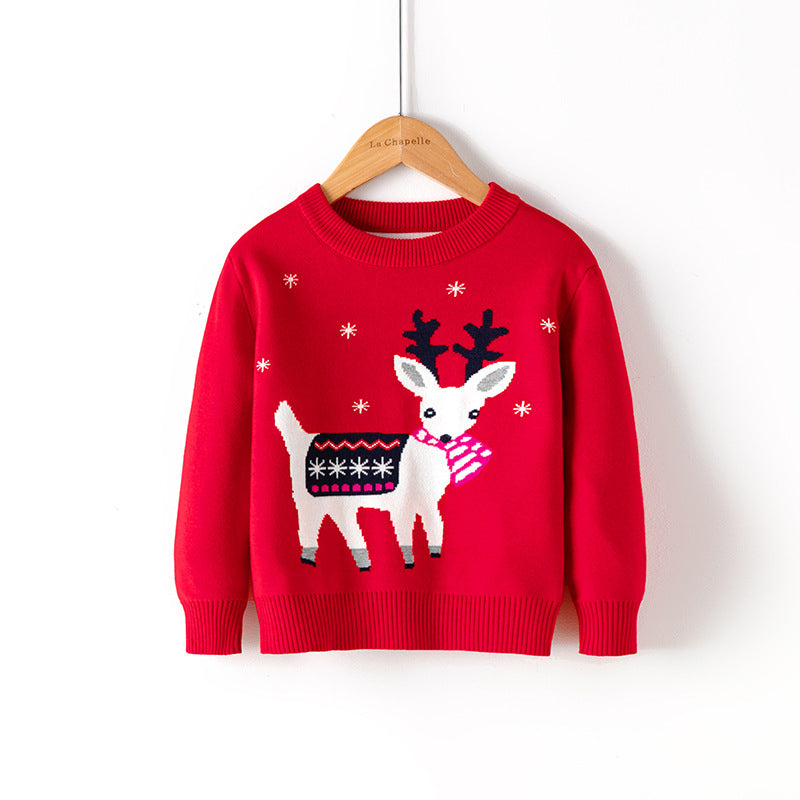 Cartoon Christmas Red Snowman Pullover Bottoming Sweater