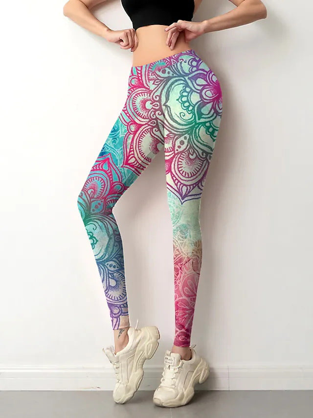 Positioning Flower Bottoming Sports Yoga Pants