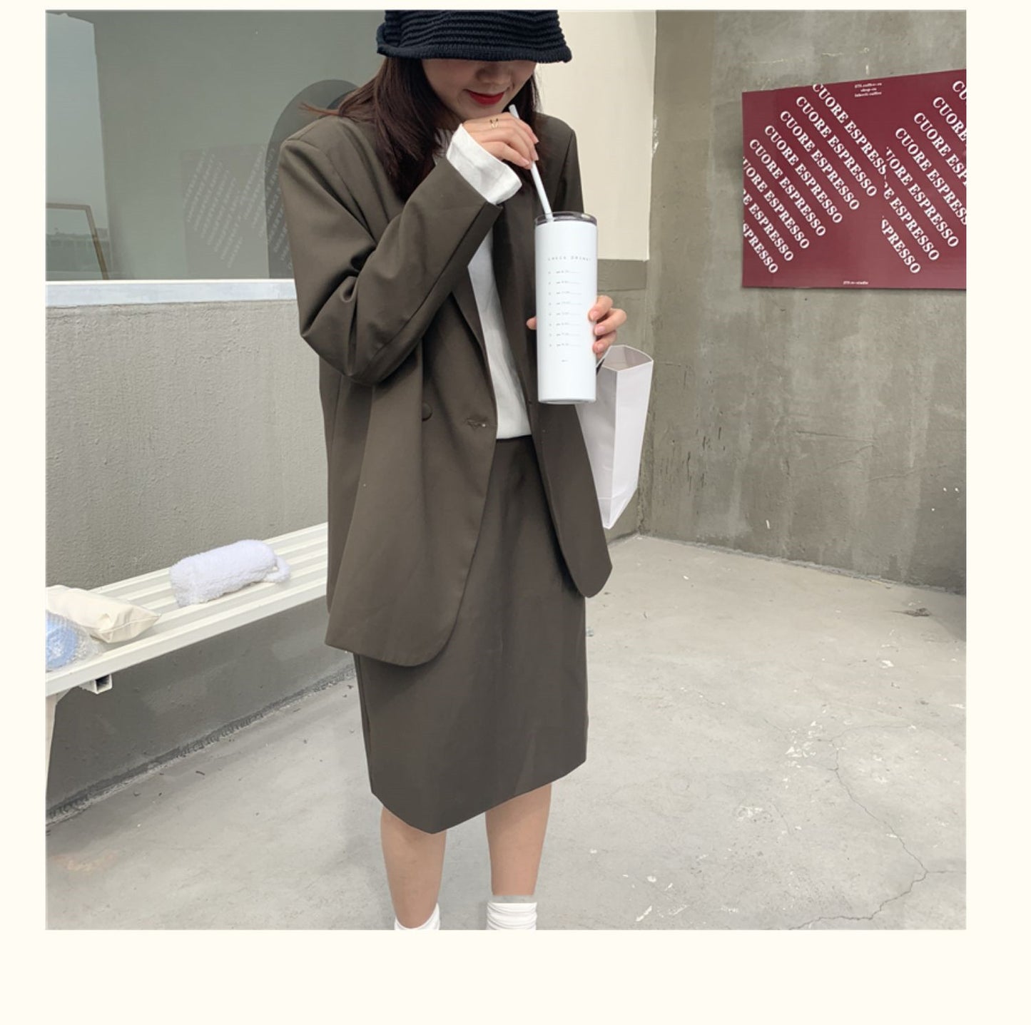 Large-capacity Stainless Steel Coffee Cup With Cold Insulation Straw