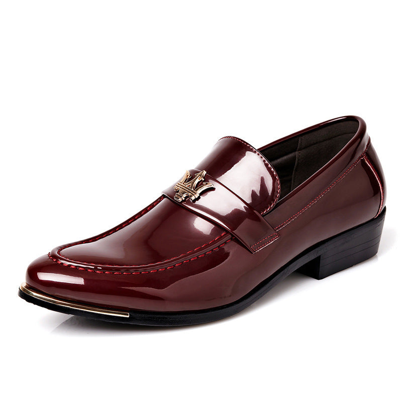 British bright leather pointed men's shoes