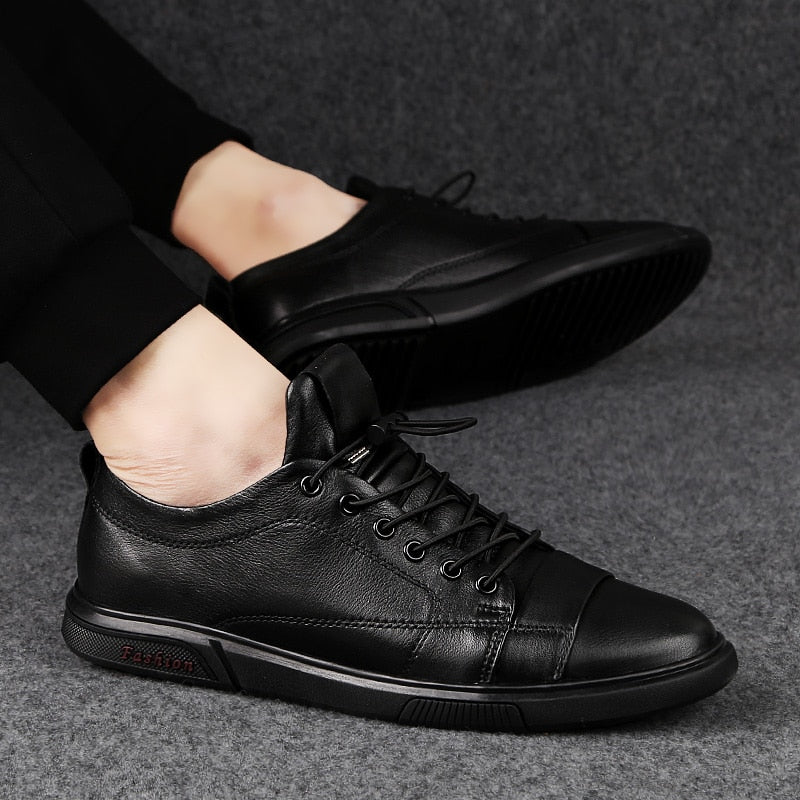 Autumn New British Leisure Top Leather Flat Shoes