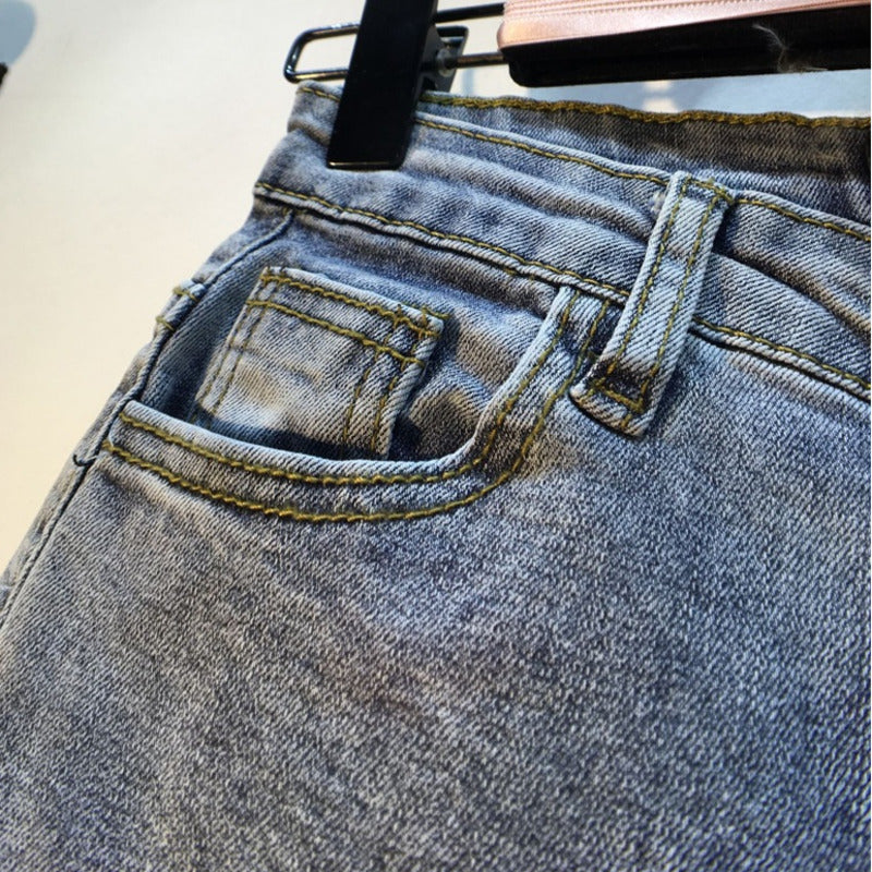 Leggings with real rabbit fur and high waist