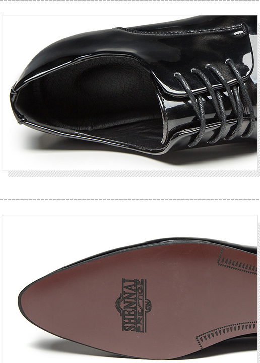 2021 popular men's leather shoes with glossy patent leather shoes