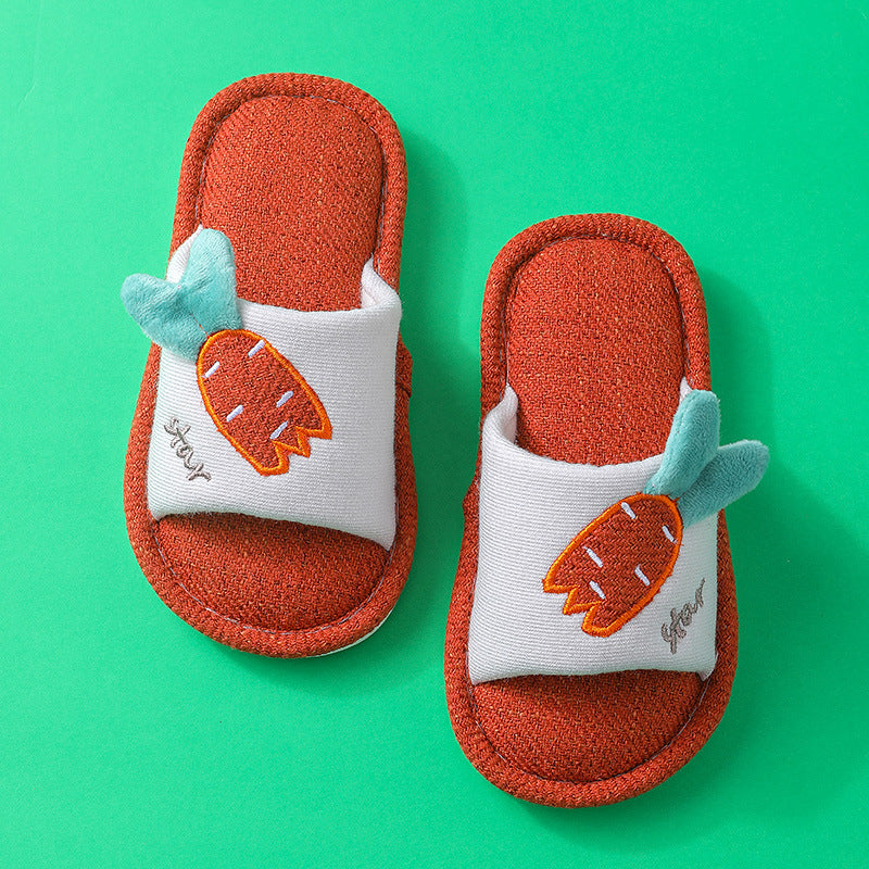 Children's linen slippers