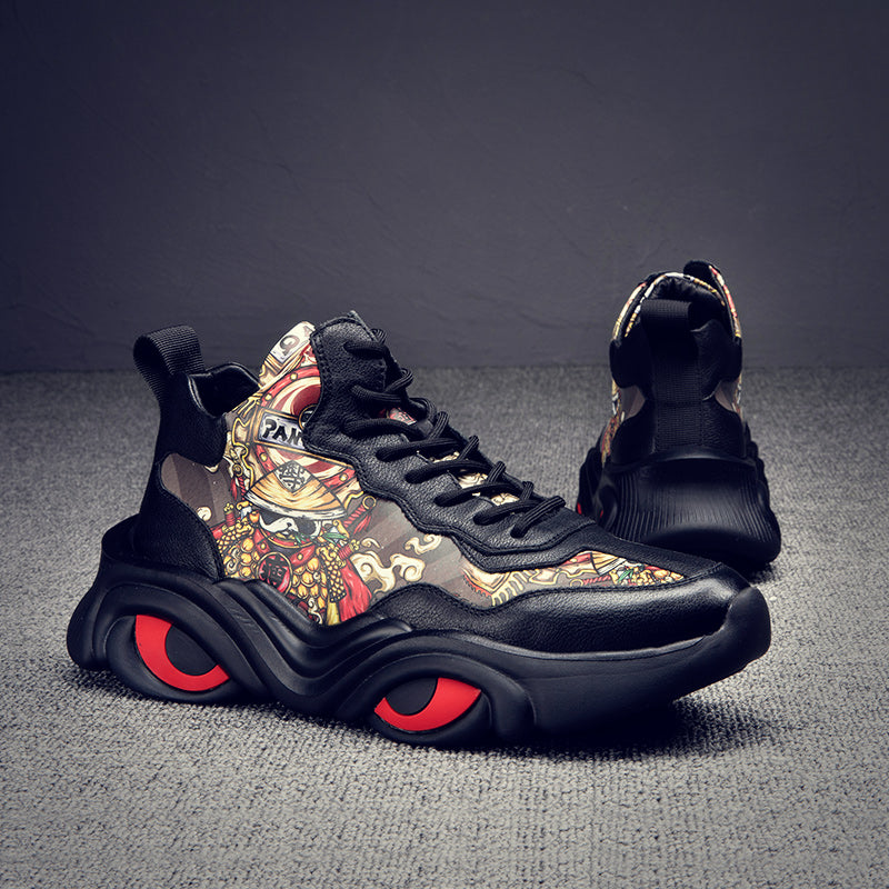 Personalized Korean version of the trend of net red totem casual sports men's shoes