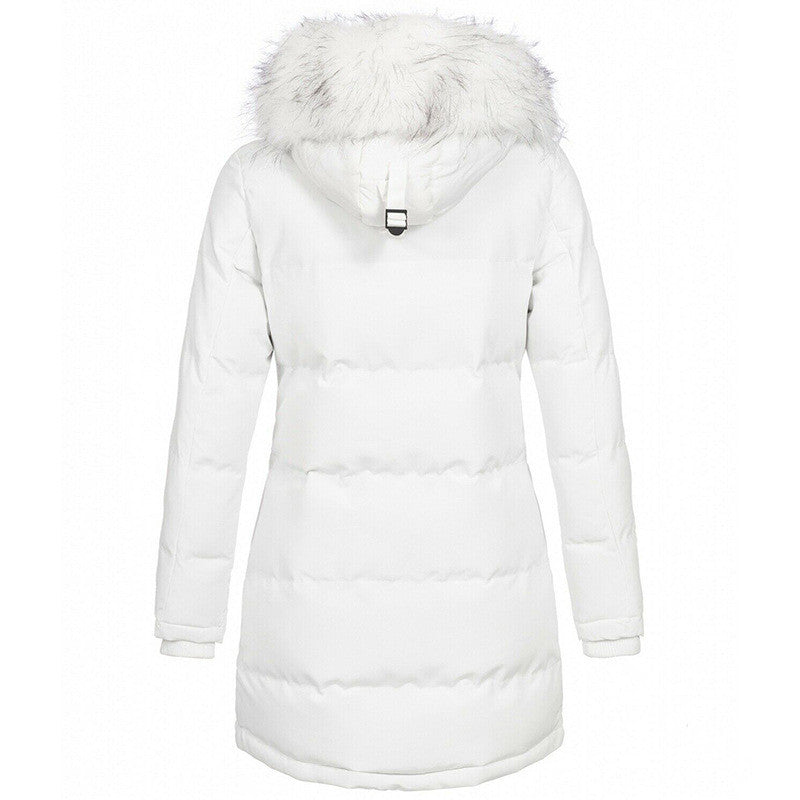 Slim-fit Warm Cotton-padded Jacket Casual Fashion Thick Fur Collar Coat