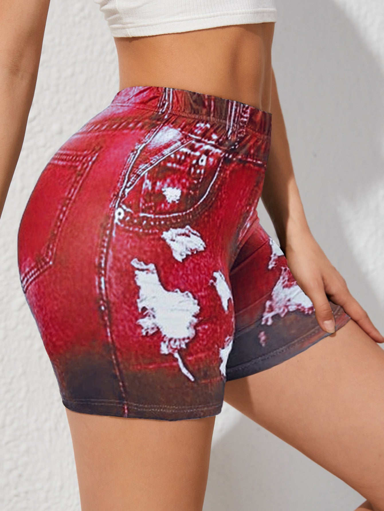 Women's Printed Denim Yoga Sports Hip Lifting
