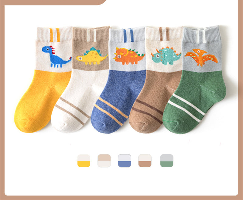 Boys And Girls Middle And Big Children's Socks Solid Color Cotton Students