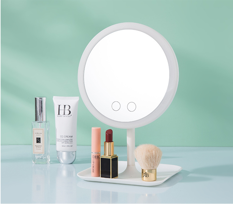Makeup mirror with led table lamp