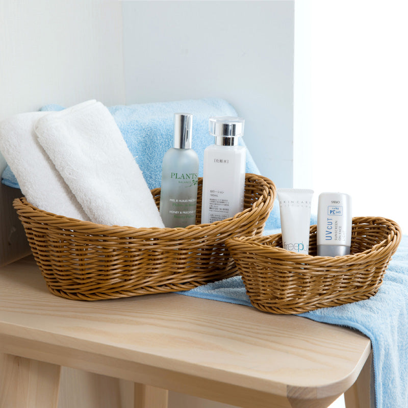 Rattan Like Storage Basket Plastic Hand Woven Basket