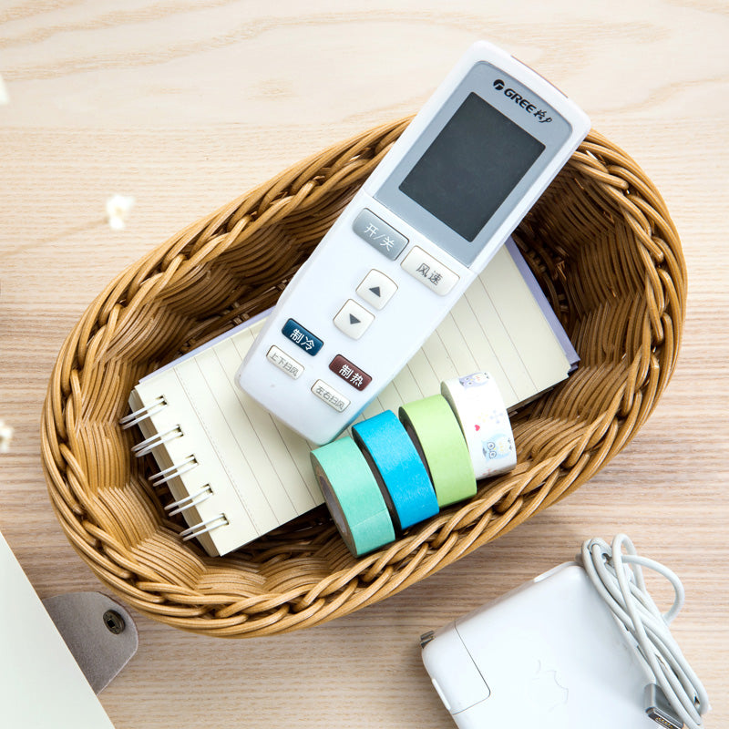 Rattan Like Storage Basket Plastic Hand Woven Basket