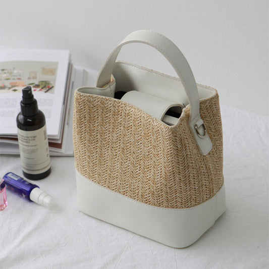 Makeup Small Square Women's Bag Woven Leather